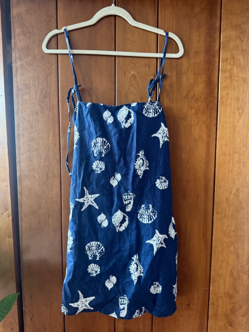 Navy Blue Shell Print Sundress